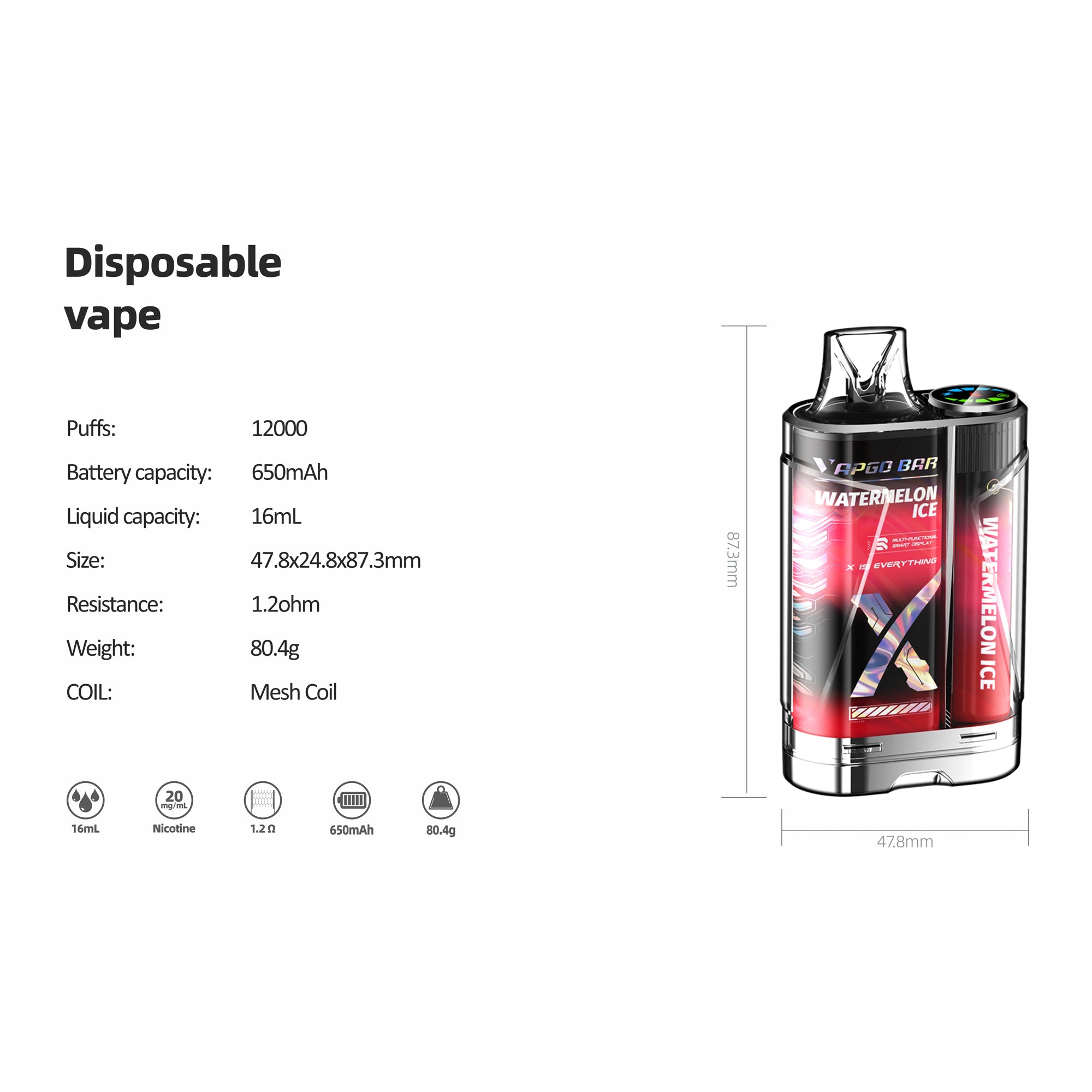 VAPGO BAR 12000(5pc/Cartom)