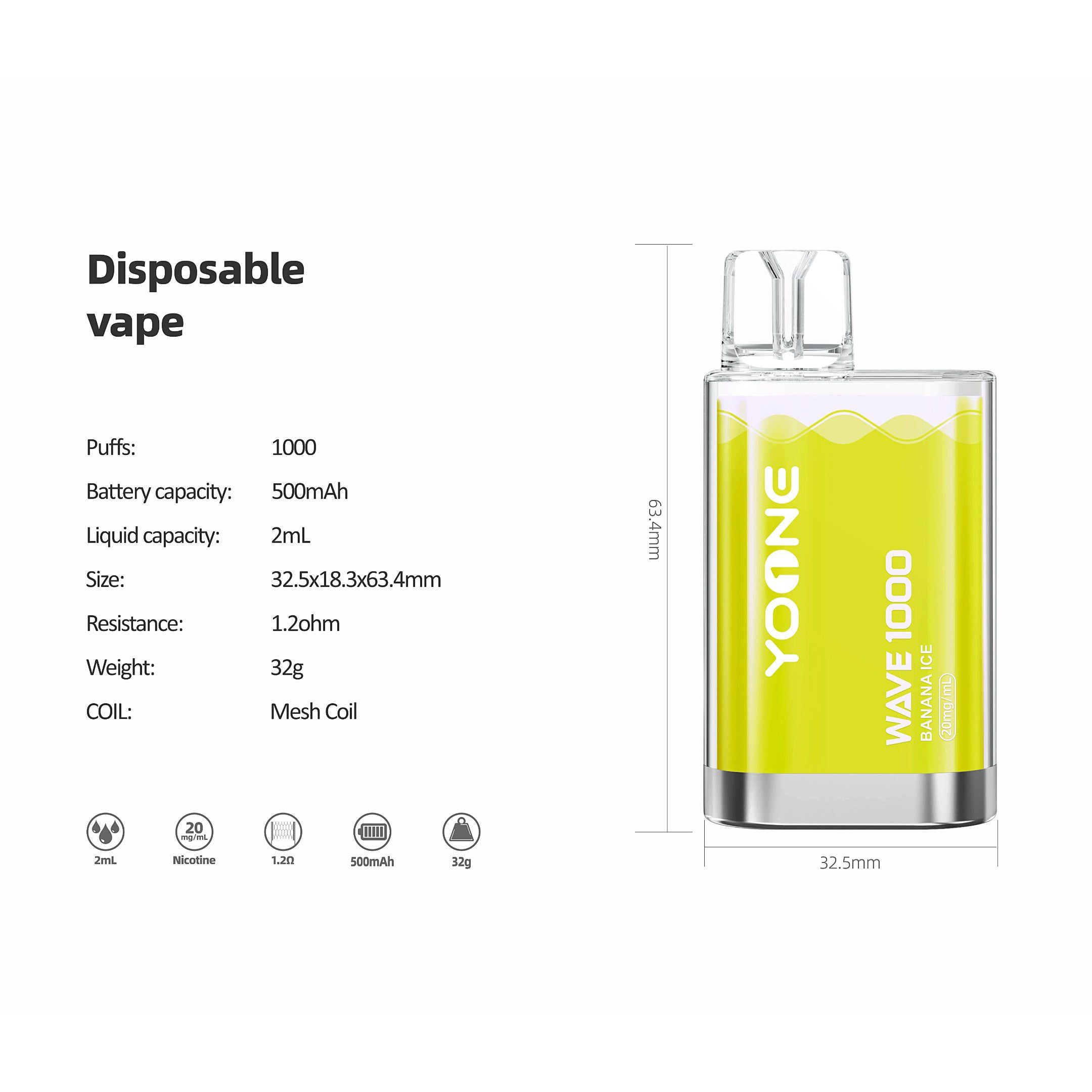 YOONE WAVE 1000(10pc/Cartom)